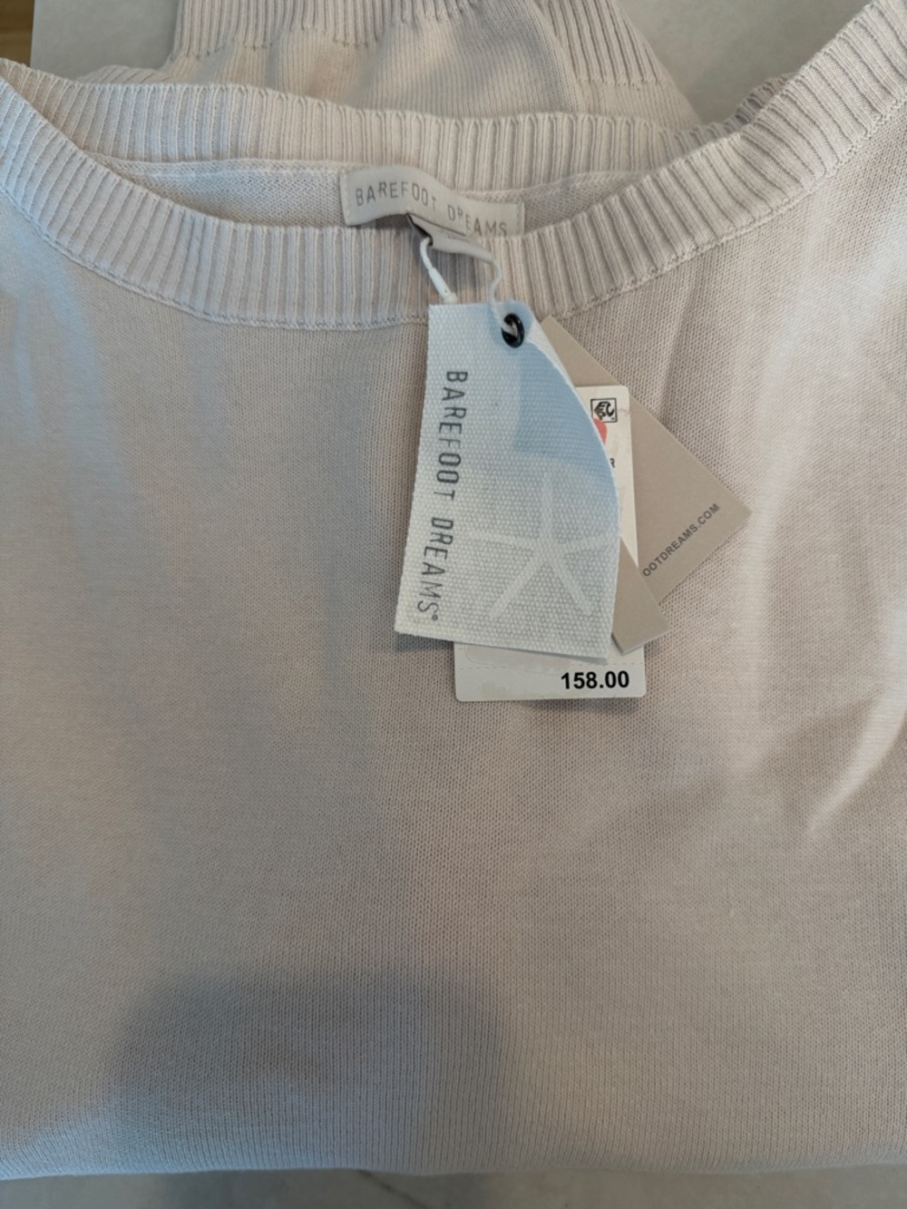 Barefoot Dreams Sunbleached Boatneck Pullover Sand Dune XL